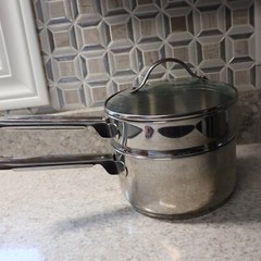Endurance Stainless Steel Double Boiler Pot with Glass Lid, Pre-owned