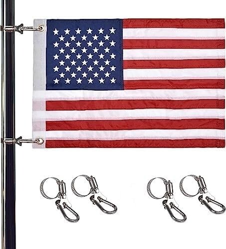 Universal Boat Flag Marine 12×18″ T316 SS 4 Boat Flag Pole Kits No pole included