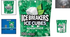 8.11 oz Ice Cubes Spearmint Chewing Gum – 100 Sugar-Free Cubes for Fresh Breath