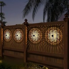 Solar Mandala Mosaic Lights 7 Color Changing Outdoor Solar Fence Decor Lamp
