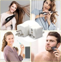1-1000Pcs European EU To US American Adapter Plug Converter Euro Asia to USA Lot