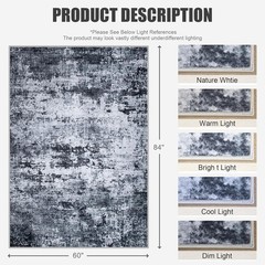 Elegant 5×7 Contemporary Rug – Machine Washable, Pet Friendly, Stain Resistant
