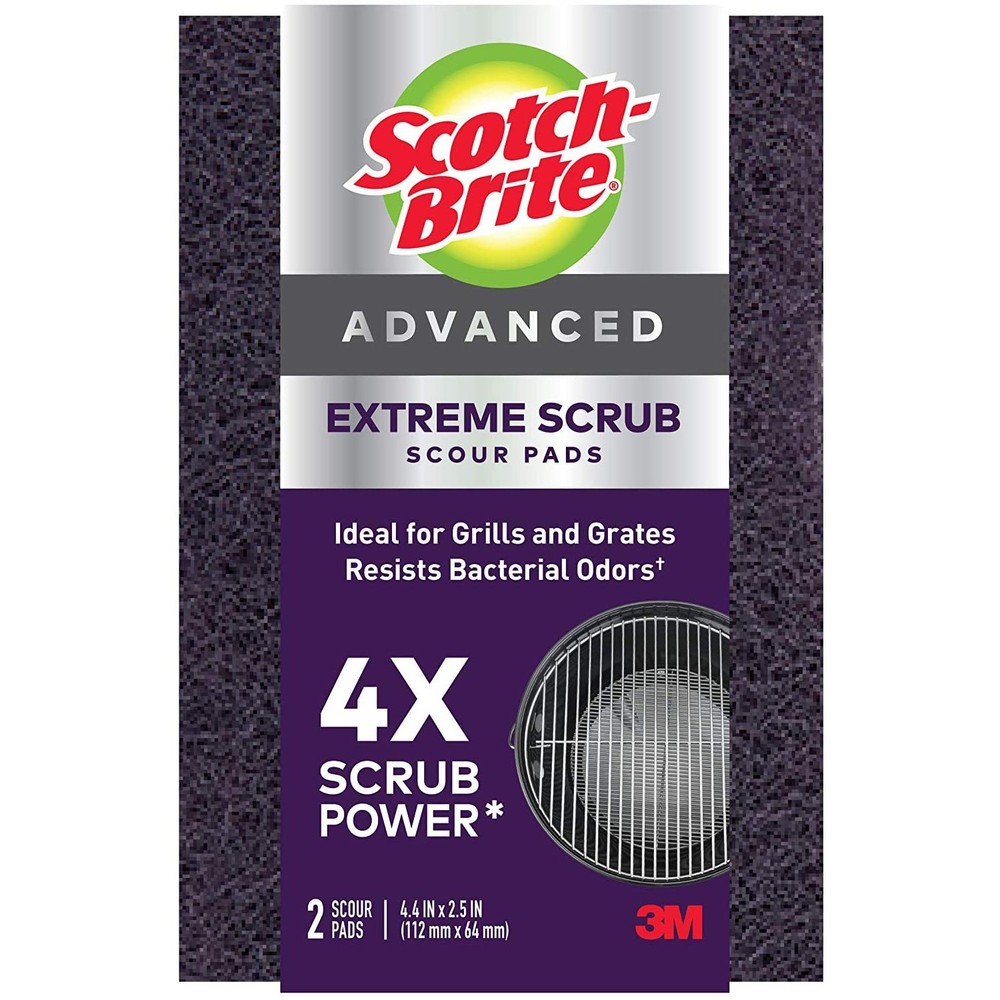 Scotch-Brite Advanced Extreme Scrub Scour Pads: 4.4 in. x 2-1/2 in. (Purple) *2-