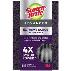 Scotch-Brite Advanced Extreme Scrub Scour Pads: 4.4 in. x 2-1/2 in. (Purple) *2-