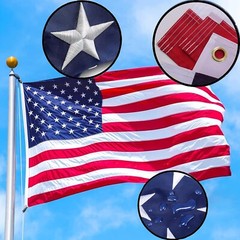 US American Flag 100% MADE IN USA Luxury Embroidered United States Flag Outdoor