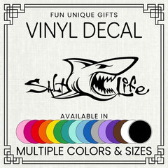 Salt Life Shark Vinyl Decal Sticker -Multiple Colors & Sizes- SHIPS FREE!