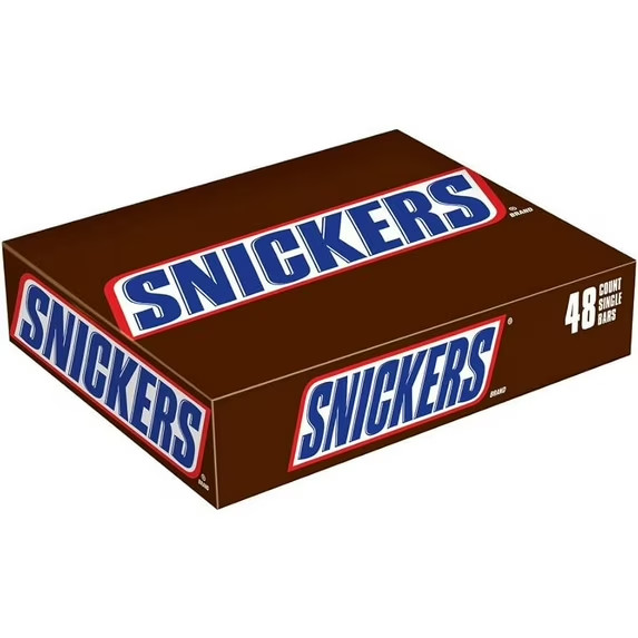 Snickers Chocolate Candy Bars 48 Count Box 1.86 oz Each