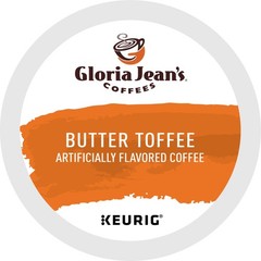 Gloria Jean’s Butter Toffee, Keurig K-Cup Pods, Medium Roast Coffee, 24 Count