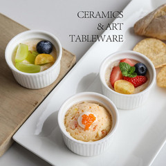 Ramekins 8 Oz Oven Safe – Baking Bowls Set of 6, Ceramic Creme Brulee Ramekins,