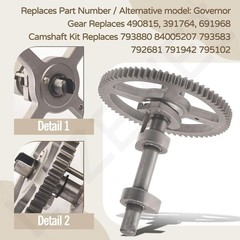 84005207 793880 Camshaft Kit W/691968 Governor & Oil Slinger for B&S, Replaces 3