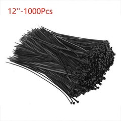 1000Pcs 12″ Cable Zip Ties Heavy Duty 40LBS Ultra Nylon Wrap Wire UV Resistant