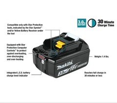 Brand New Makita BL1830B-2 18V LXT 3Ah Lithium-Ion Battery – 2 Pack