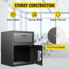 Uimoso Digital Depository Safe Drop Safe Carbon Steel 2 Keys Safe with Drop Slot