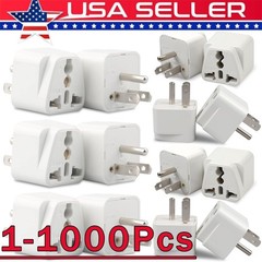 1-500 Pcs European EU To US American Adapter Plug Converter Euro Asia to USA Lot