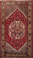 Red Traditional Geometric Area Rug 4×6 Hand-knotted Wool Carpet for Any Room