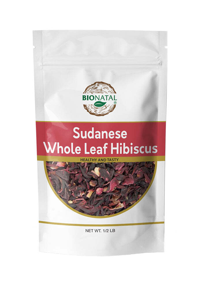 BioNatal Sudanese Whole Leaf Hibiscus 0.5lb | Dried Herbal Tea, Caffeine-Free
