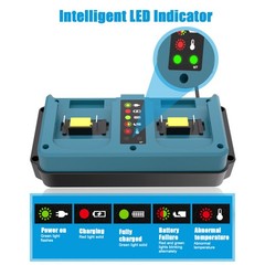 18V Dual-Port Rapid Charger for Makita 18 Volt LXT Lithium-Ion Battery BL1830B