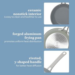 8 Inch Titanium Ceramic Nonstick Interior Forged Aluminum Cookware Frying Pan