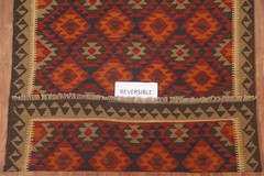 Reversible Kilim Oriental Area Rug 5×6 Hand-woven Geometric Carpet for Any Room