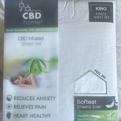 CBD home CBD Infused Sheet Set King 4-Piece Sheet Set White Adults