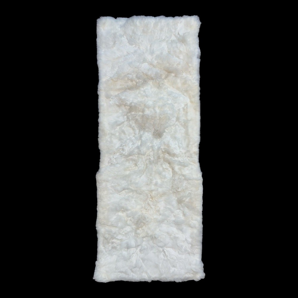 Baby Alpaca Cria White Bed Floor Runner Rug 69” x 26.5”