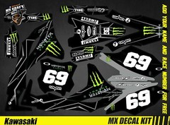 MX Decal Kit For Kawasaki KXF – Monster Black