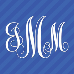 Vine Interlocking Monogram Letters Initials Vinyl Decal Sticker
