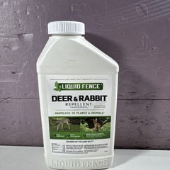 New Liquid Fence Deer & Rabbit Repellent Concentrate, 32 Ounce Cover 5000 Sq FT