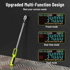 1/2″ Digital Torque Wrench 12.5-250.8ft-lb/17-340Nm&±2% Electronic Torque Wrench