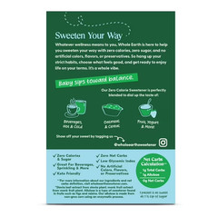 Whole Earth Zero Calorie Stevia,Monk Fruit & Allulose Sweetener Packets,80 Count