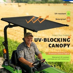 Tractor Canopy Sun Shade Roof Top for Lawn Mower W/2″x2″/2″x3″ ROPS UV Protect