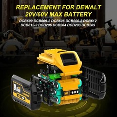 2Pack 9.0Ah for DeWalt FLEXVOLT 20V/60V MAX Battery Lithium-ion DCB609 &Charger