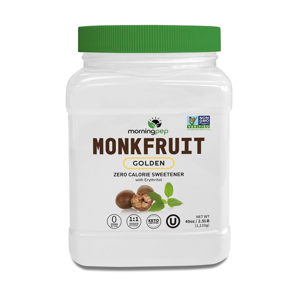 Morning Pep Monk Fruit Sweetener, Golden Sugar Substitute, 2.5 lb