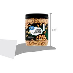 Great Value Deluxe Cashews, 30 ozm,Seasoned with sea salt for great taste