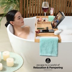 Bathtub Tray Caddy – Foldable Waterproof Bath Tray & Bath Caddy