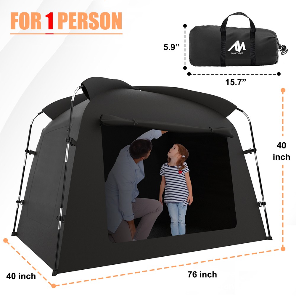 Indoor Privacy Tent Portable Bed Blackout Sleeping Space Canopy for Kids Adults