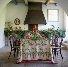 Couleur Nature, “Gooseberry Red & Green” French Country Holiday Tablecloths, NEW