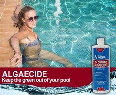 Rx Clear Swimming Pool 7% Copper Algaecide Chemical – 32 oz – (Choose Quantity)