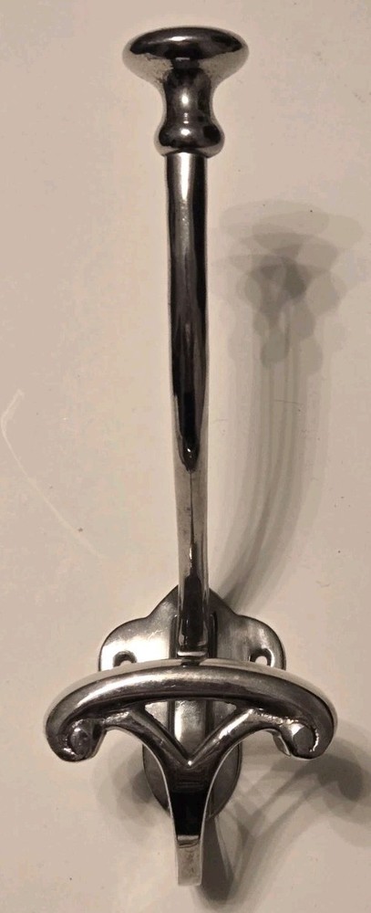 Restoration Hardware RH Bistro Bath Coat Entryway Hook Polished NIckel Silver