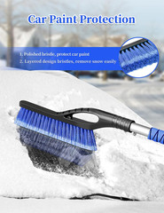 42.2in Snow Brush Ice Scraper Car Windshield Foam Grip Blue