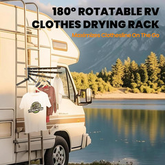 5 Swivel Arms RV Clothes Drying Rack, 26.5-Inch Width Ladder Mounted Clothes Dry