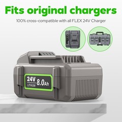 24V 8Ah Replacement Battery for Flex FX0221-1 Compatible with Flex Cordless Tool
