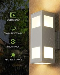 harriet Porch Lights Outdoor Modern – IP64 13inch (2 lamps), White/Modern 2