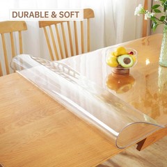 Clear Table Cover Protector 1.5mm Thick PVC Clear Table Protector Rectangle