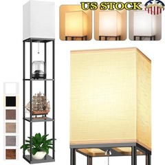 Tall Floor Lamp W/ Open Top 3 Color Temperature LED Bulb 3 Tier Shelf Storage US