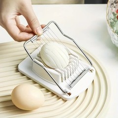 Egg Slicer Stainless Steel Wire Aluminium Egg Cutter Dishwasher Safe Egg Fruit