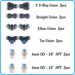Pneumatic Tubing Blue Polyurethane PU Air Hose Pipe Tube Kit 6mm x 10M,