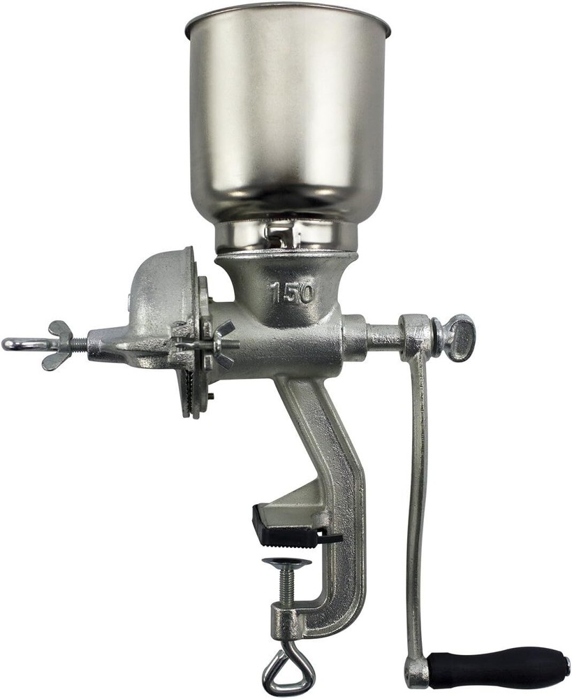 CHARD GM-150 Grain Mill, Tin Coated Cast Iron,Silver Silver