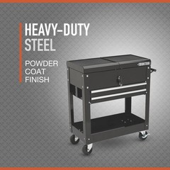 Ironton 28in. 2-Drawer Tool Cart, 30-1/2in.L x 14-1/2in.W x 33in.H, 350-Lb.
