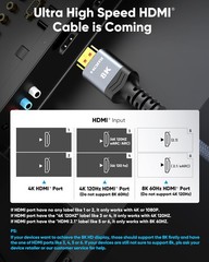 Highwings 8K 10K 4K HDMI Cable 48Gbps 6.6FT/2M, Certified Ultra High Speed 2.1 H